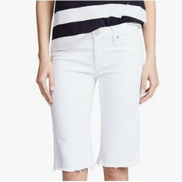 HUDSON Women's Amelia Mid Rise Knee Short Optical White Sz 27 EUC MSRP $145 - Picture 2 of 12